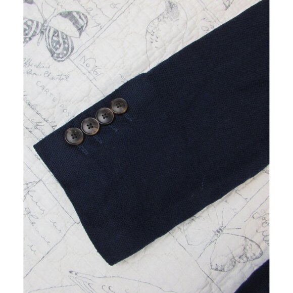 Buttoned Down x Reda 1865 Blue Contemporary Texture mens navy wool blazer 36R - Picture 2 of 8